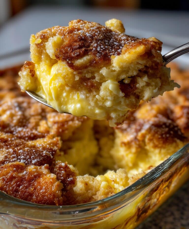 Custard Bread Pudding with Vanilla Sauce Recipe