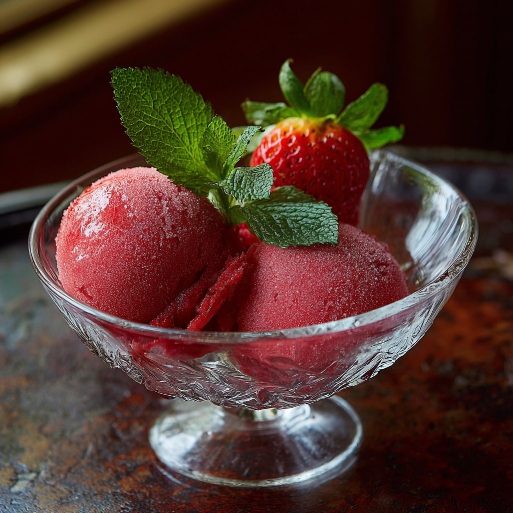 Sweet and Refreshing Strawberry Sorbet Recipe - Recipe Image