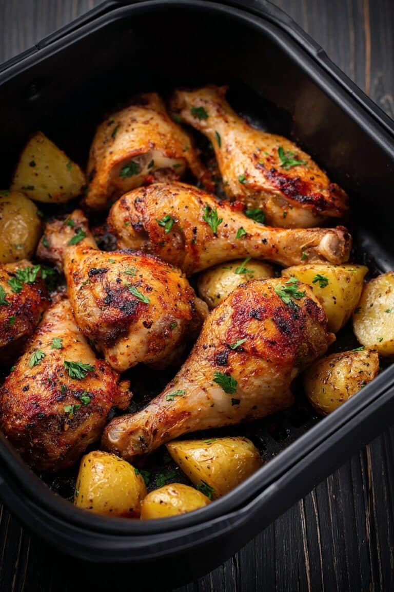 Crispy Air Fryer Roasted Chicken and Vegetables Recipe
