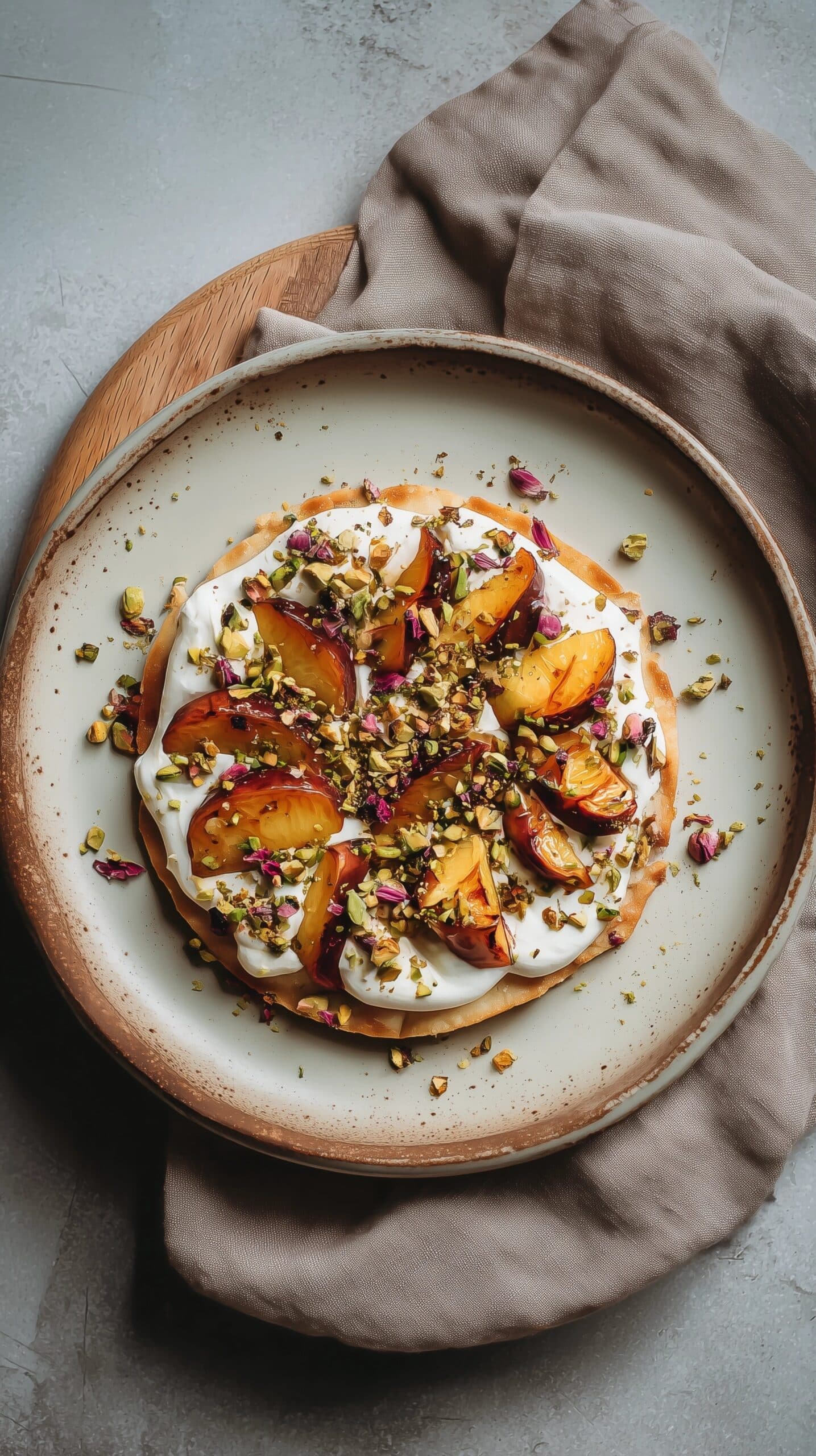Peach Basil Flatbread Recipe - Recipe Image