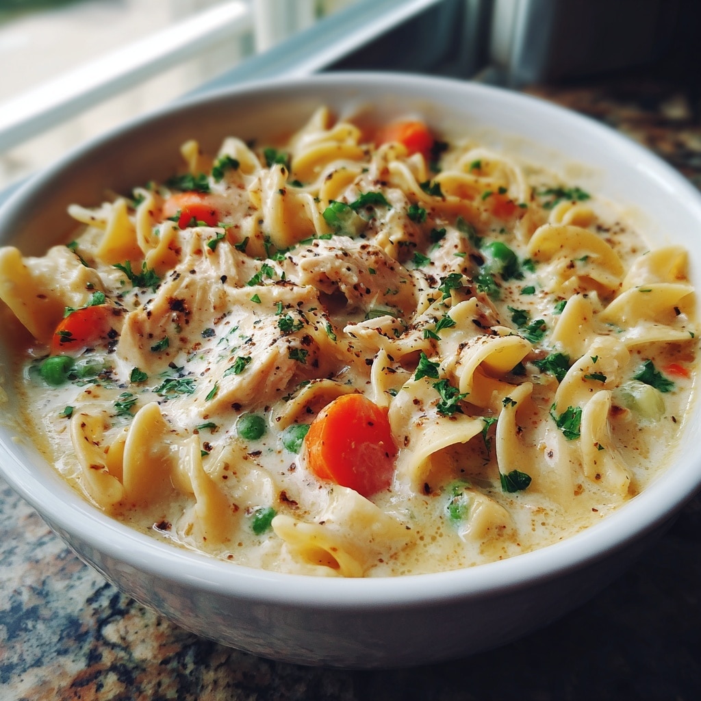 Chicken Pot Pie Pasta Recipe - Recipe Image