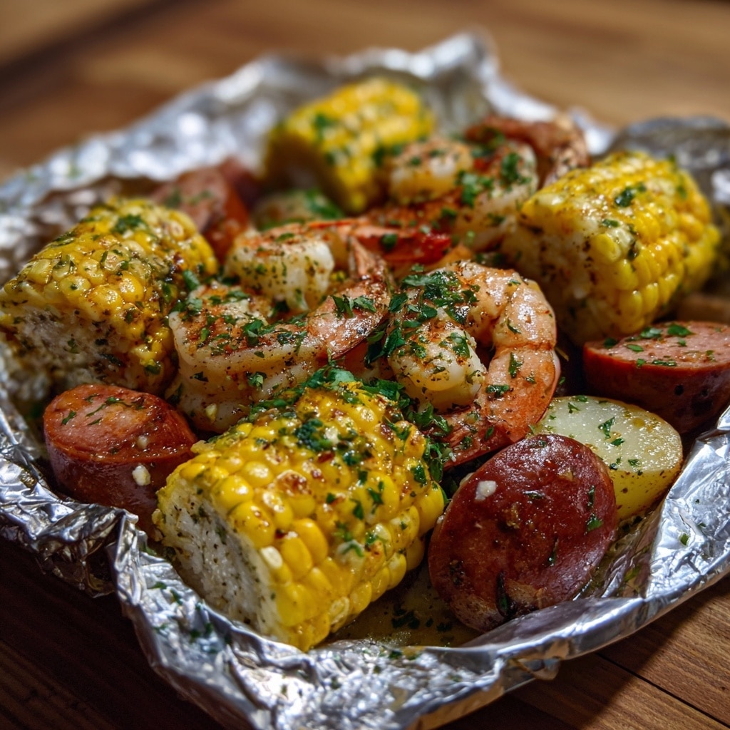 Foil Packet Camping Dinner with Sausage, Potatoes, and Vegetables Recipe - Recipe Image