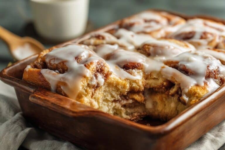 High Protein Cinnamon Roll Baked Oatmeal Recipe