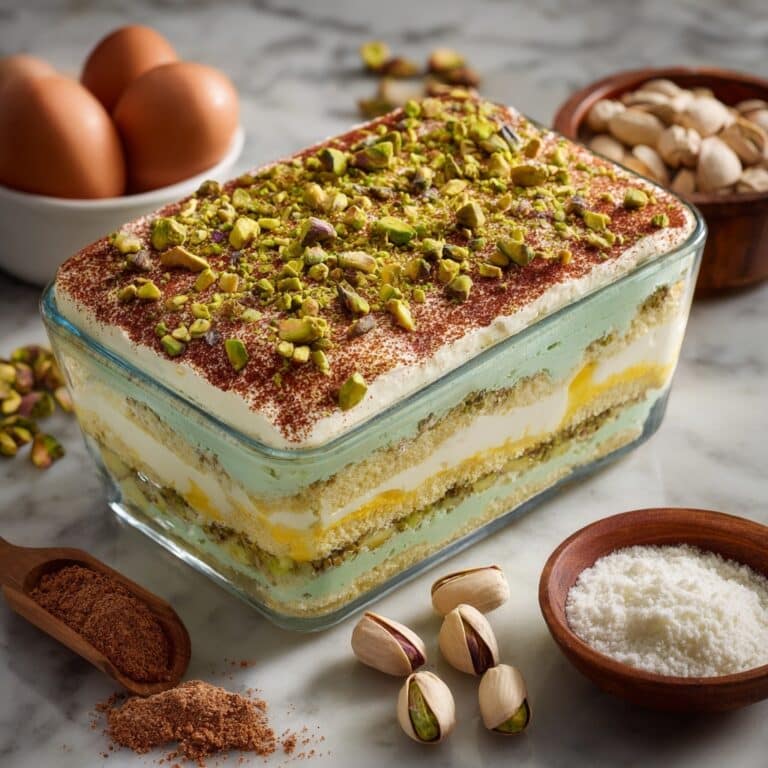 Creamy Pistachio Icebox Cake with Cookies Recipe