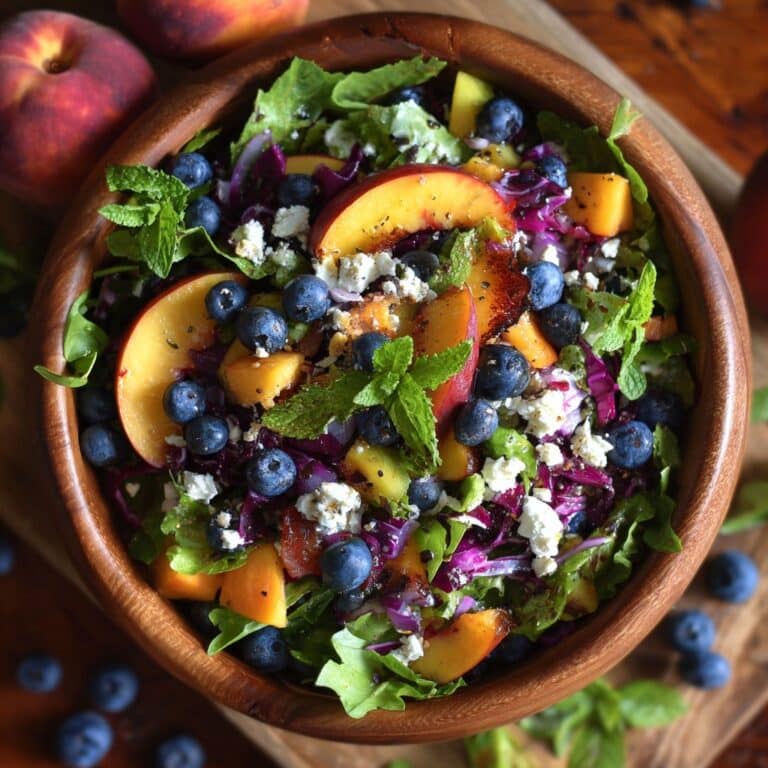 Refreshing Peach and Blueberry Kale Salad Recipe