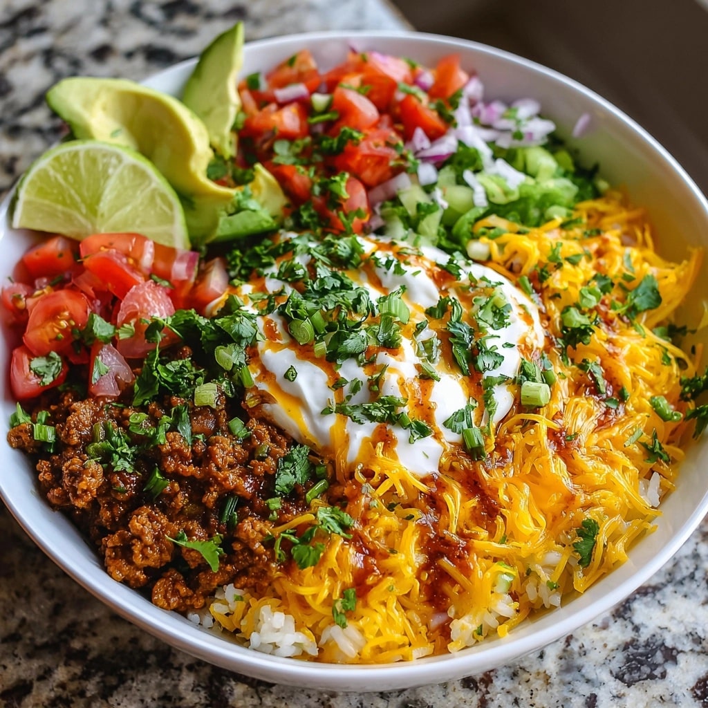 Easy Taco Rice Bowls Recipe - Recipe Image