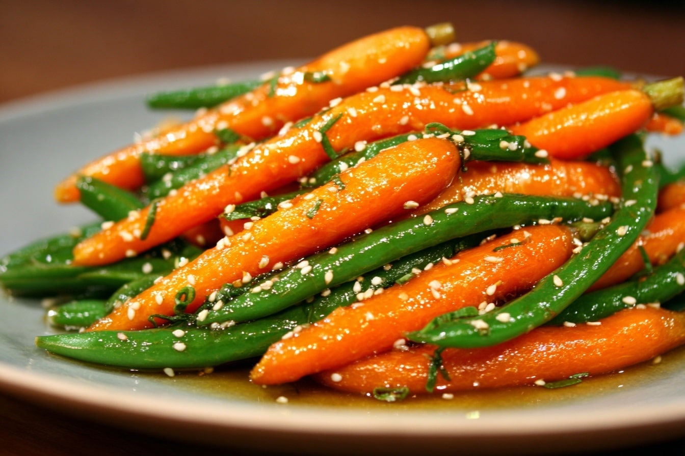 Honey Glazed Carrots & Green Beans Recipe - Recipe Image