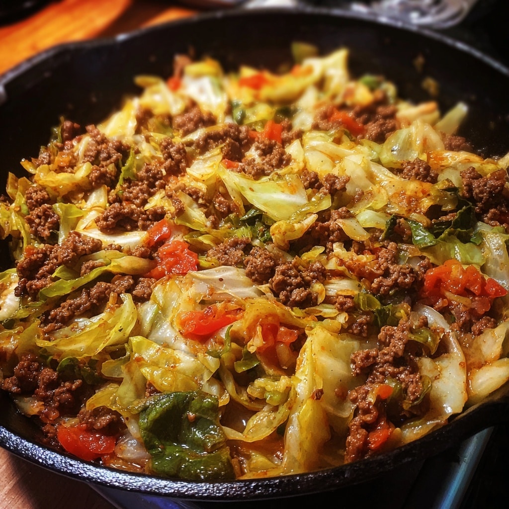 Low-Carb Cabbage Taco Skillet Recipe - Recipe Image