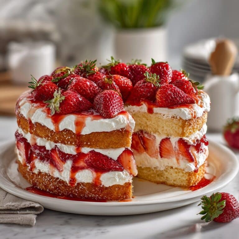 Strawberry Shortcake Cake with Whipped Cream Recipe