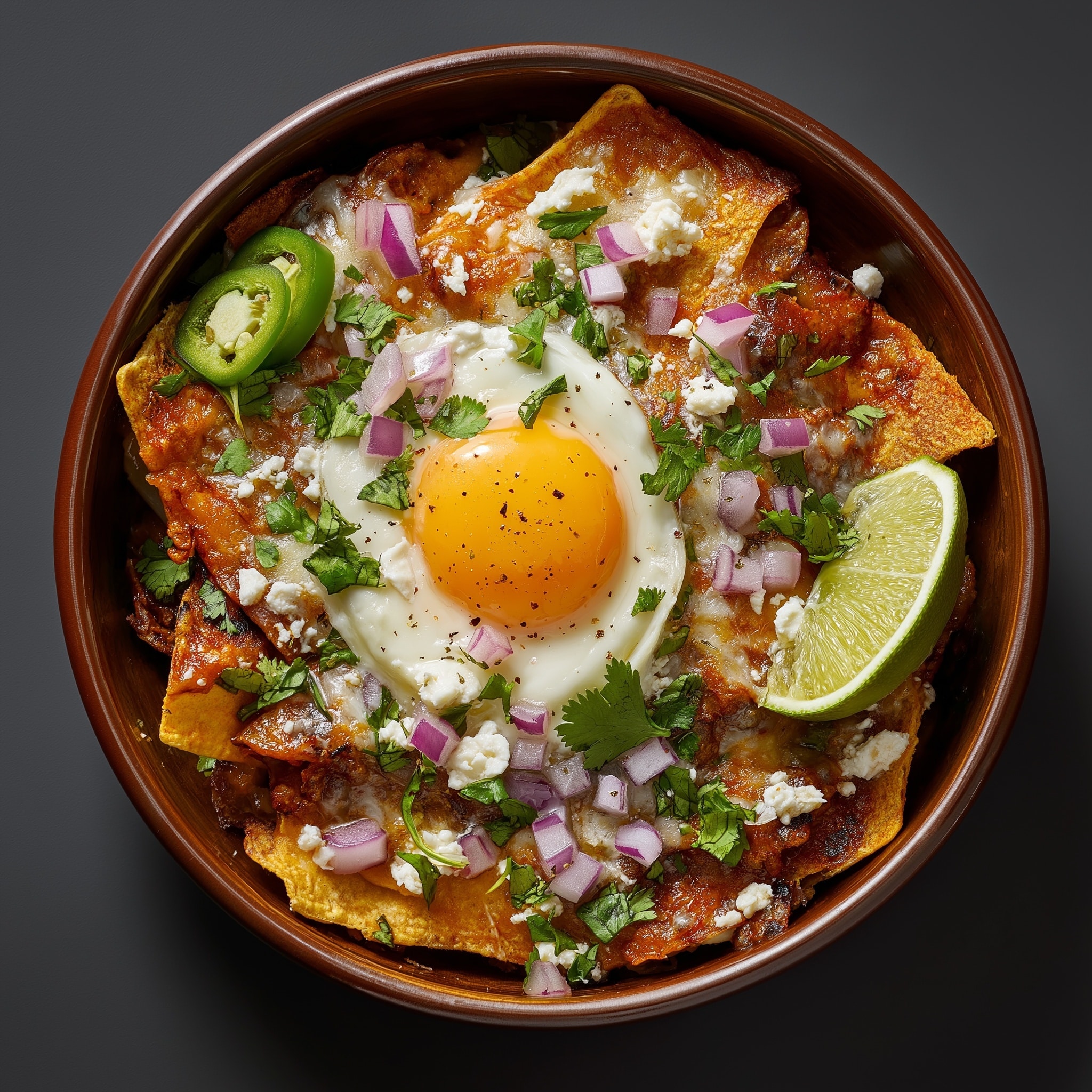 Sizzling Chilaquiles with Eggs and Cheese Recipe - Recipe Image