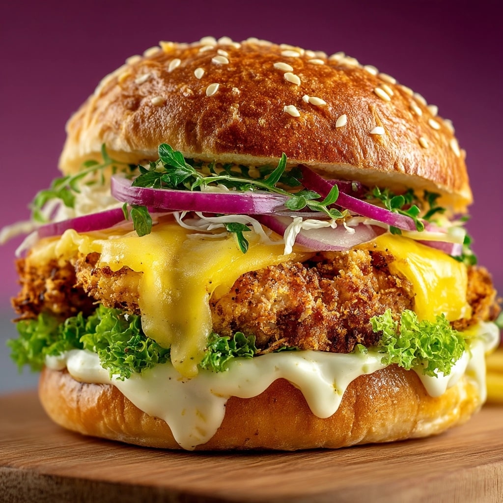Cheddar Ranch Chicken Burgers Recipe - Recipe Image
