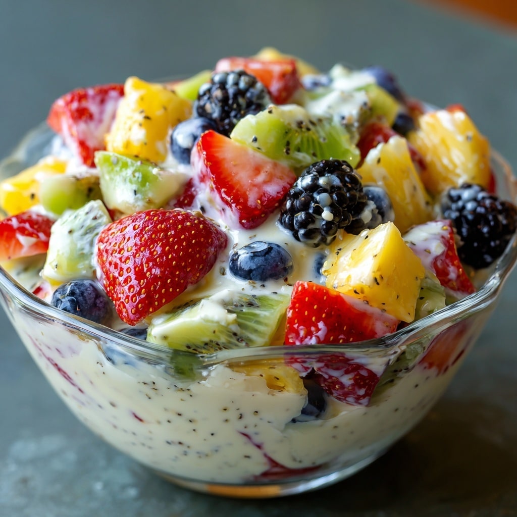 Creamy Cheesecake Fruit Salad Recipe - Recipe Image