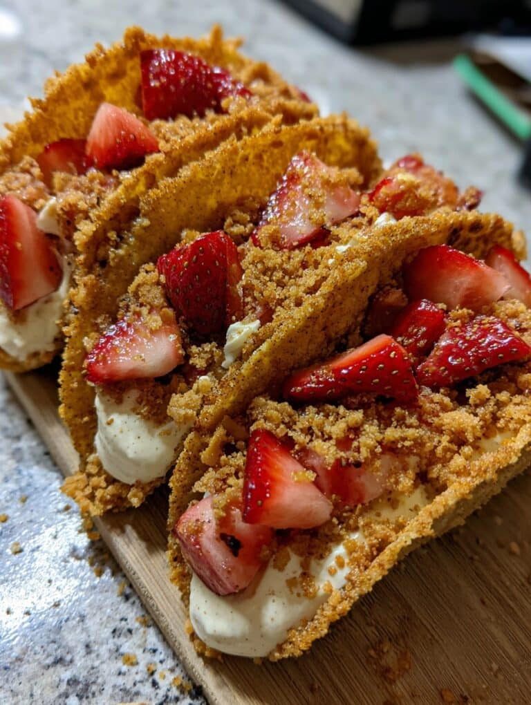Strawberry Crunch Cheesecake Tacos Recipe