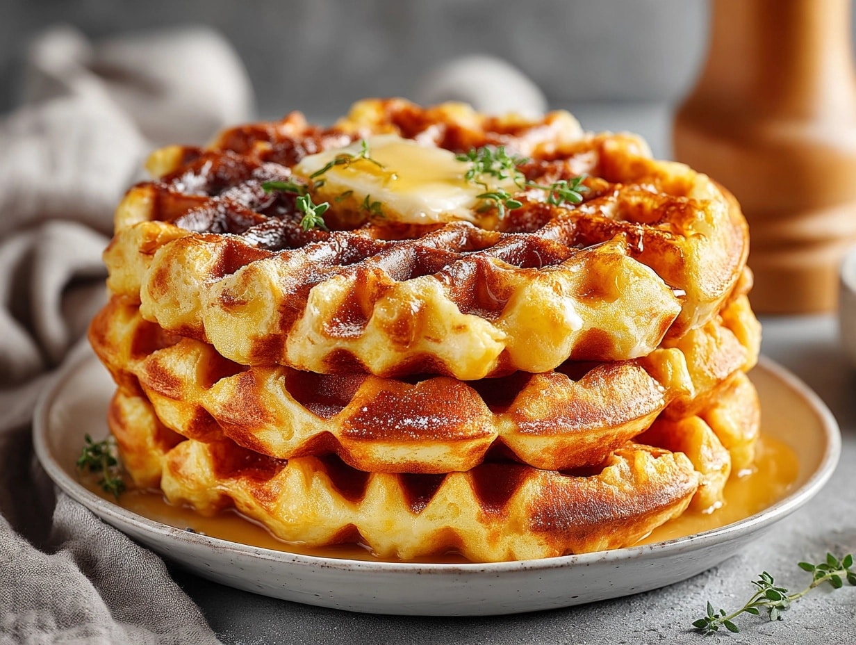 High-Protein Cottage Cheese Waffles Recipe - Recipe Image