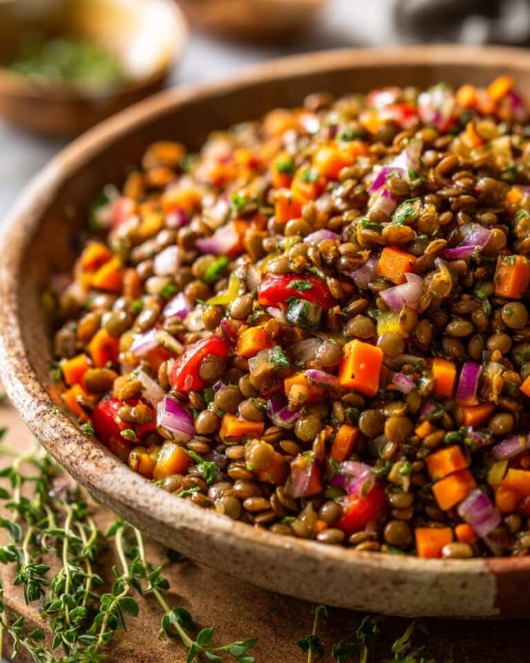 Spicy Roast Veg and Lentils Recipe