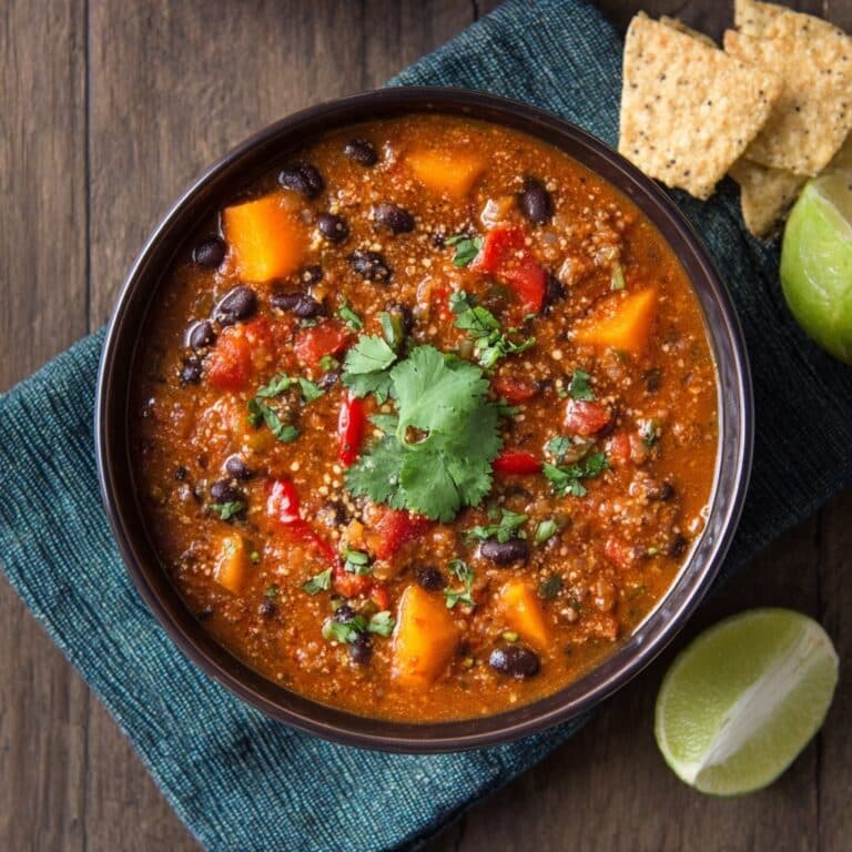 Creamy Vegetarian Sweet Potato Chili in the Slow Cooker Recipe