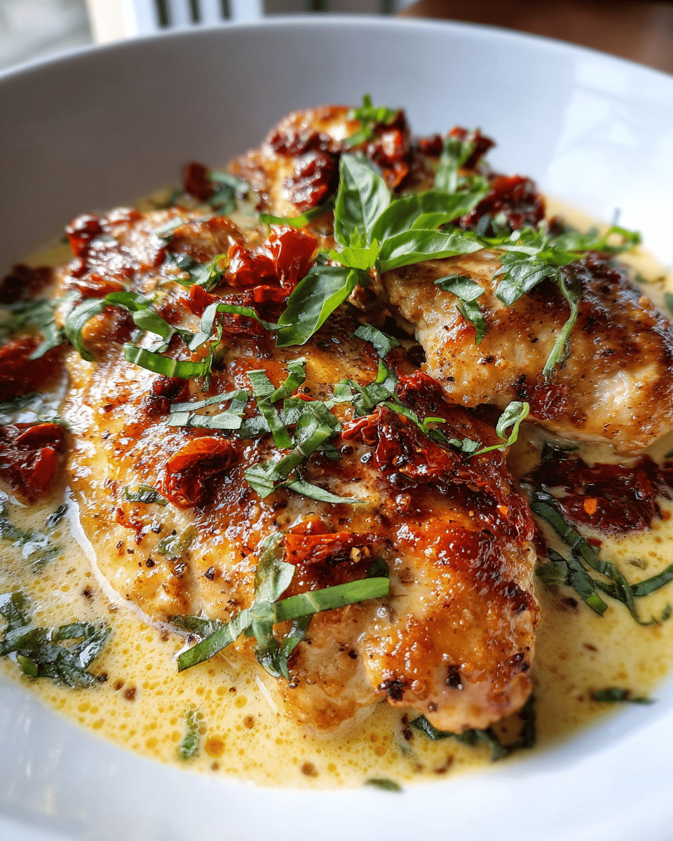 Baked Caesar Chicken with Creamy Parmesan Sauce Recipe - Recipe Image