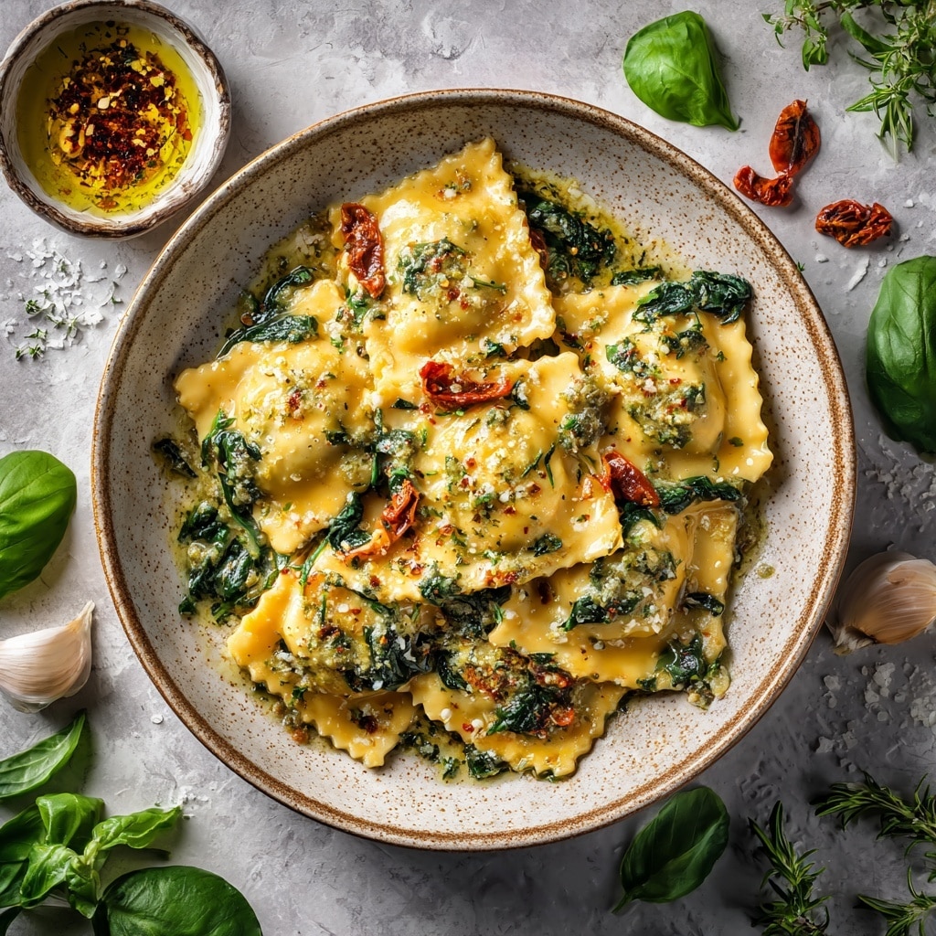 Creamy Lemon Herb Butter Ravioli Recipe - Recipe Image