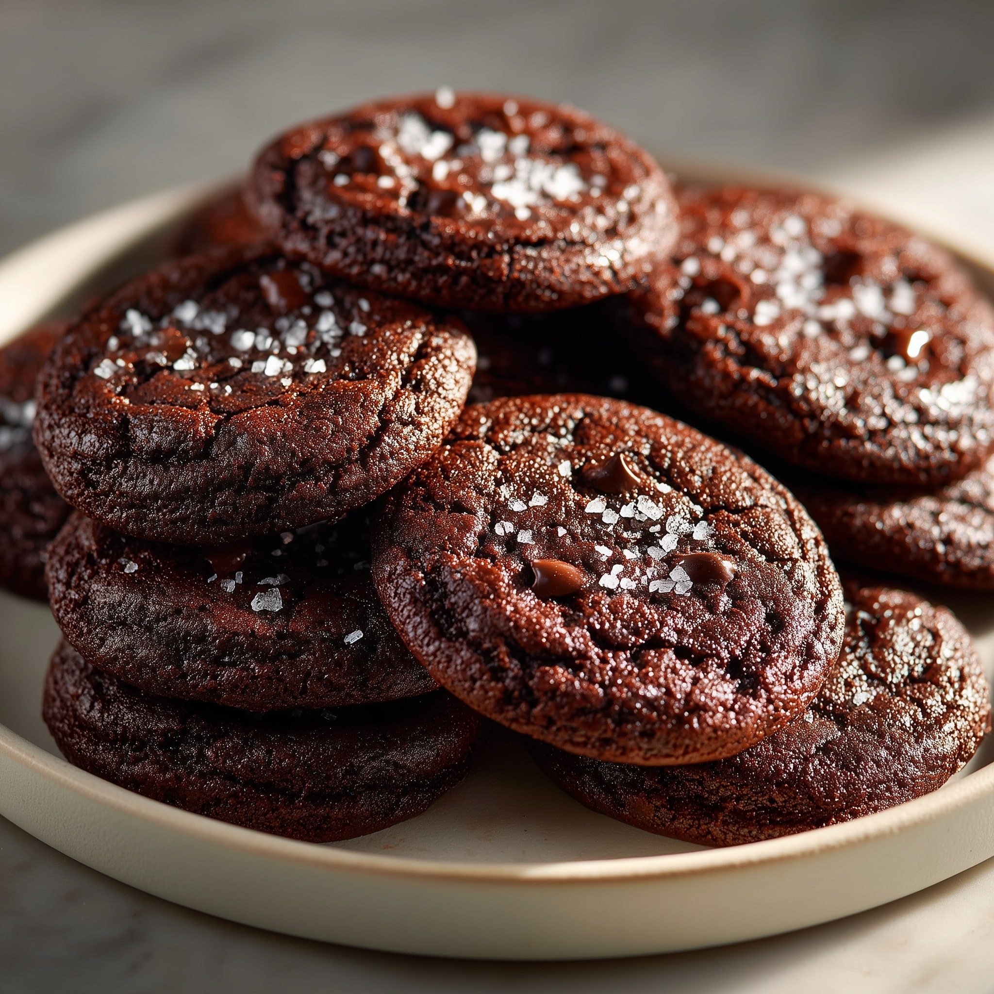 Double Chocolate Salted Caramel Cookies Recipe - Recipe Image