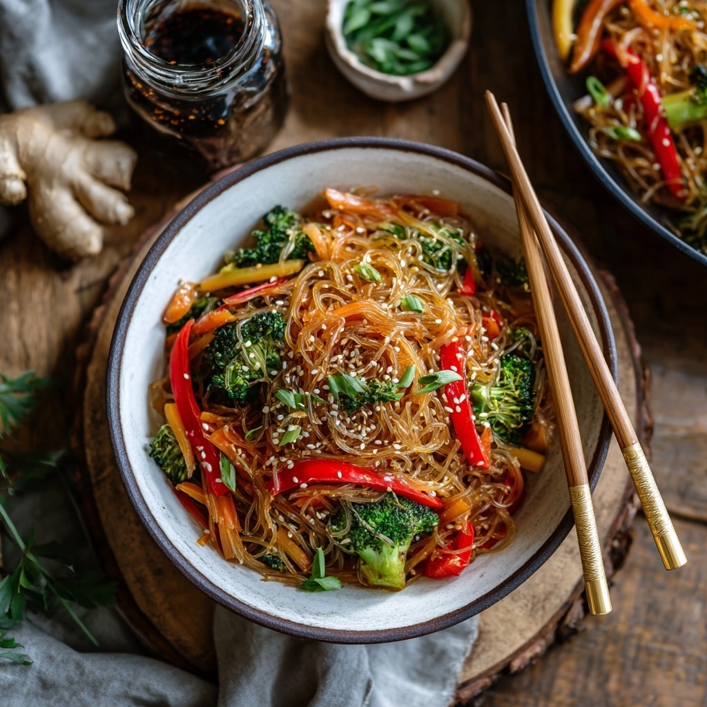 Quick and Colorful Rice Noodle Stir-Fry with Vegetables and Protein Recipe - Recipe Image