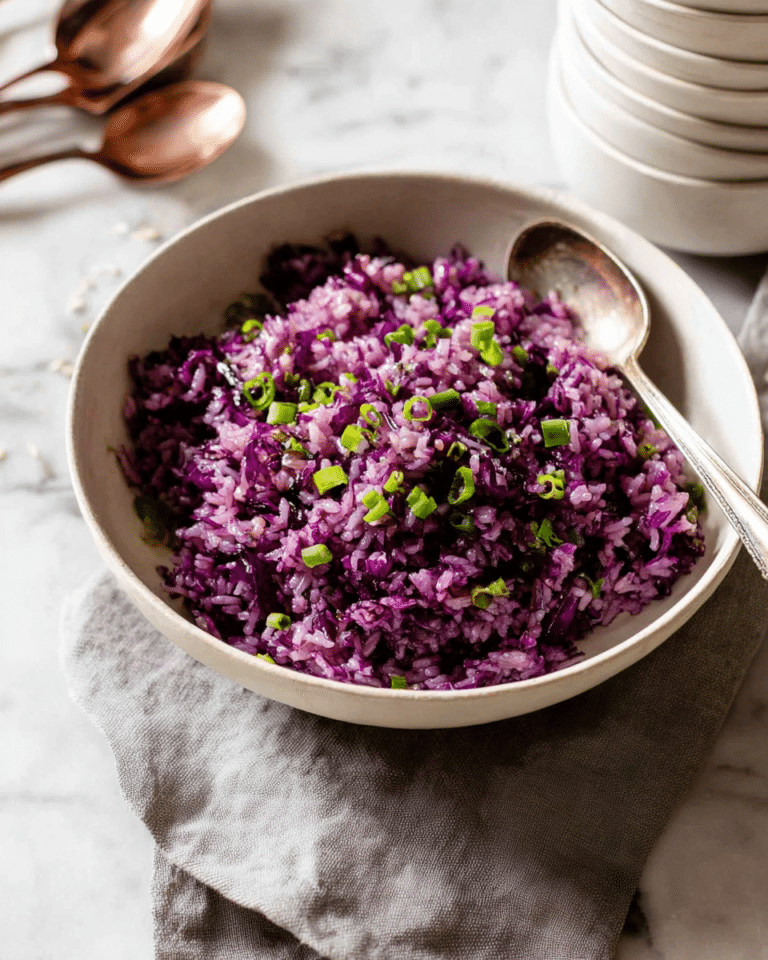 Purple Rice with Sautéed Red Cabbage and Green Onion Recipe