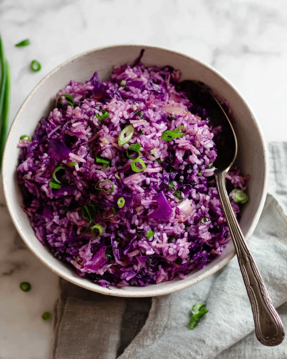 Purple Rice with Sautéed Red Cabbage and Green Onion Recipe - Recipe Image