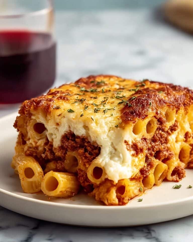 Beefy Cottage Cheese Baked Ziti Recipe
