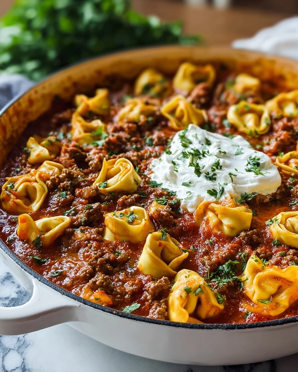 Cheesy Beef Enchilada Tortellini Recipe - Recipe Image