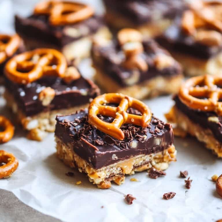 Quick No-Bake Salted Caramel Pretzel Bars Recipe