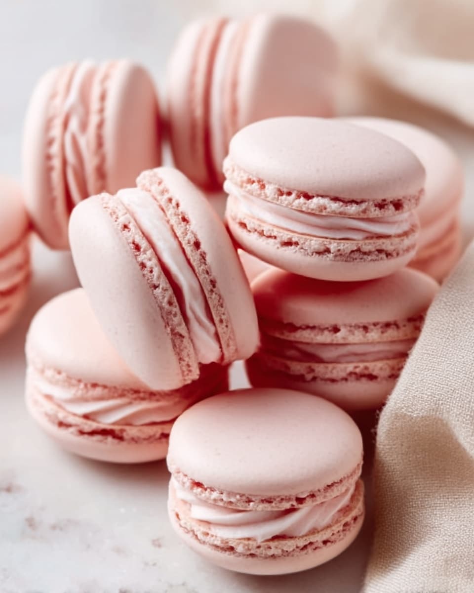 Strawberry Macarons with Strawberry Buttercream Recipe - Recipe Image
