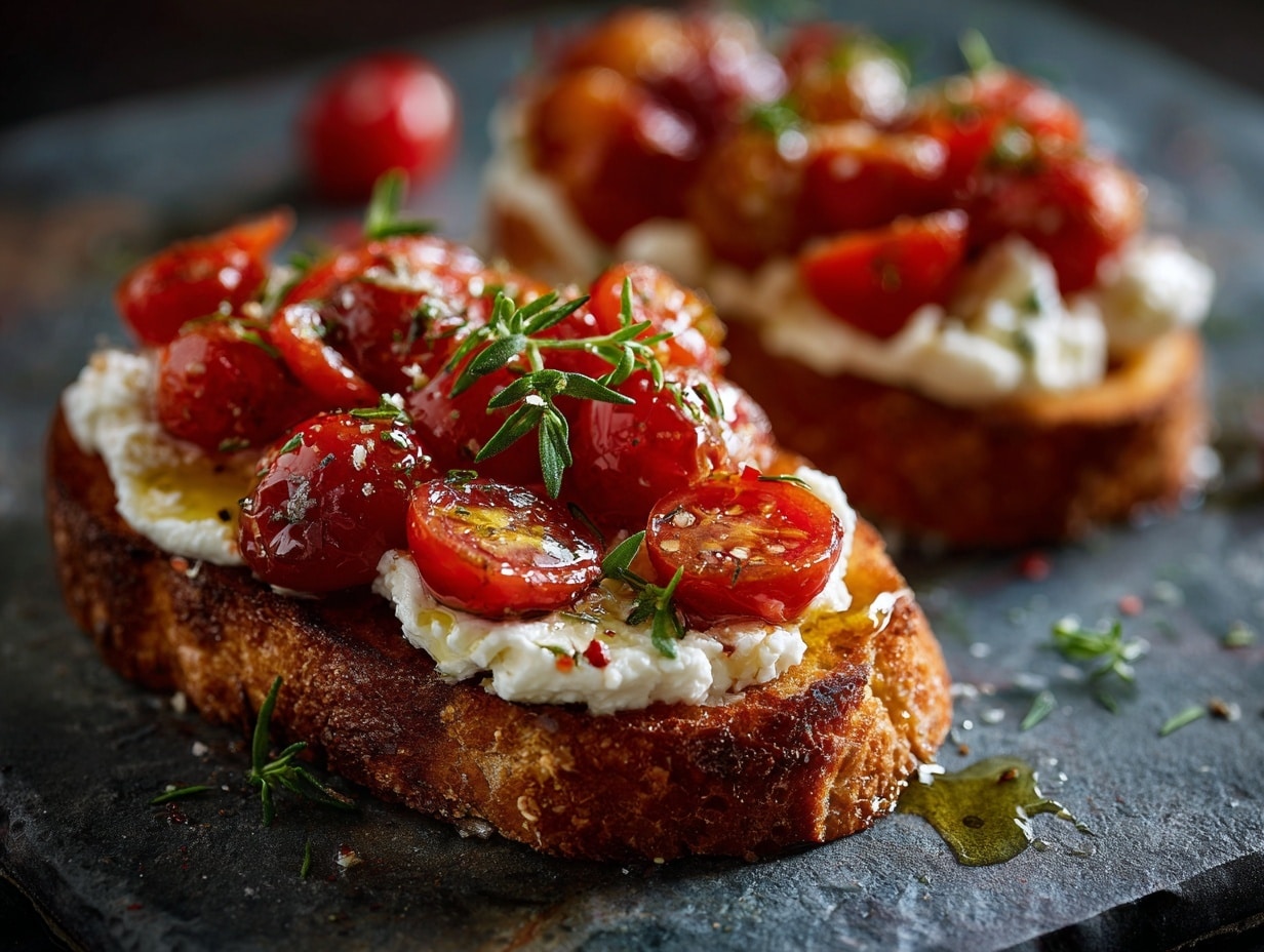 Whipped Ricotta Toast with Tomato Confit Recipe - Recipe Image