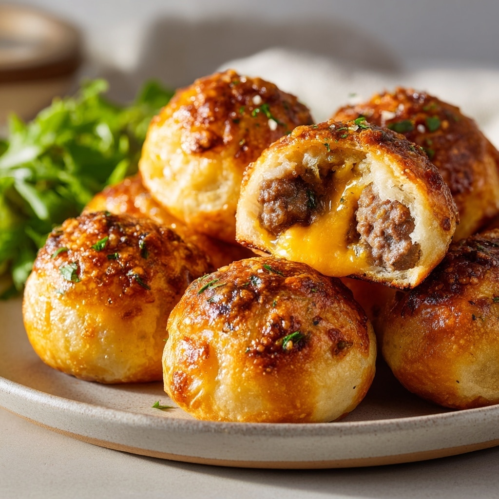 Irresistibly Cheesy Garlic Parmesan Cheeseburger Bombs Recipe - Recipe Image