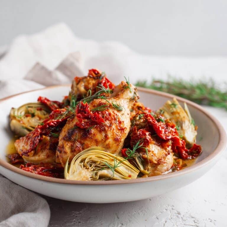 Mediterranean Lemon Chicken with Artichokes & Olives Recipe