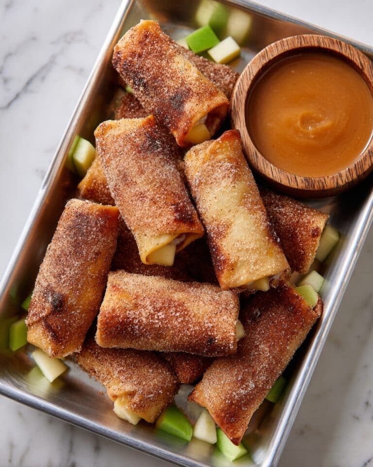 Apple Pie Egg Rolls with Cinnamon Sugar and Caramel Dipping Recipe