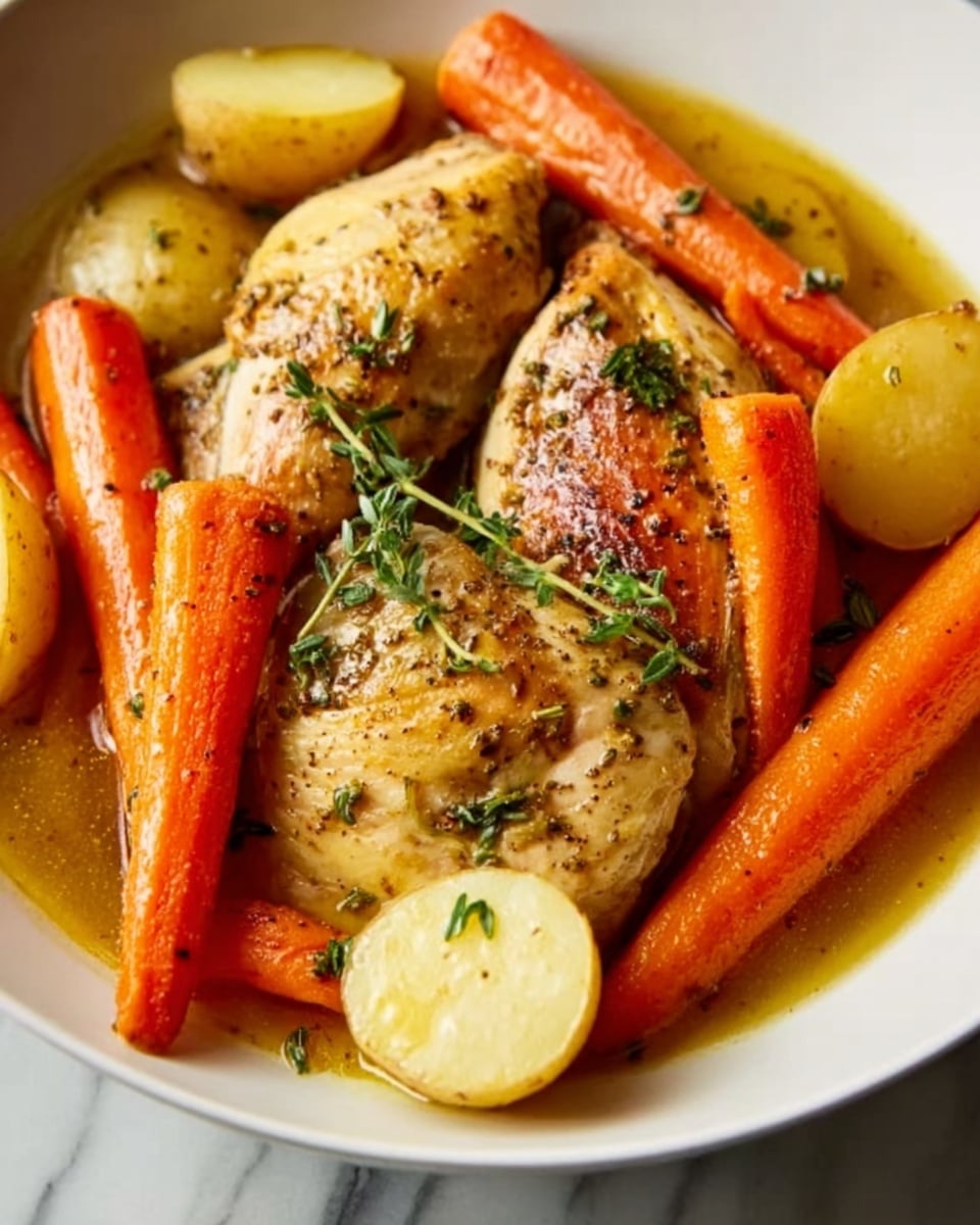 Slow Cooker Garlic Butter Chicken & Veggies Recipe Delight Recipe - Recipe Image