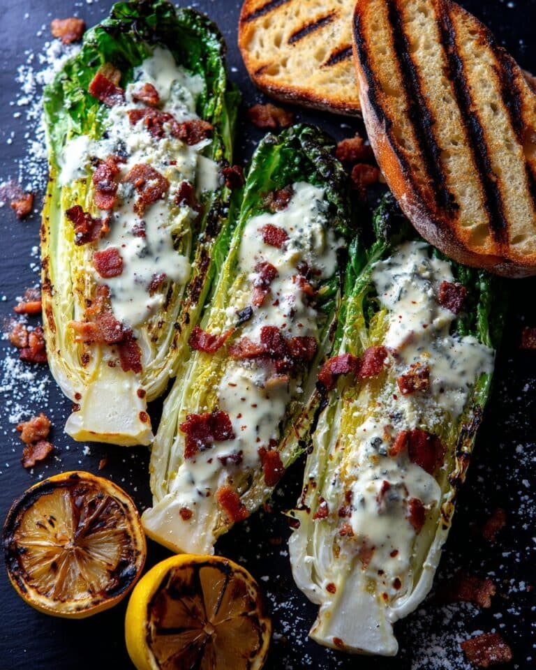Grilled Romaine Caesar Salad with Grilled Lemon Dressing Recipe