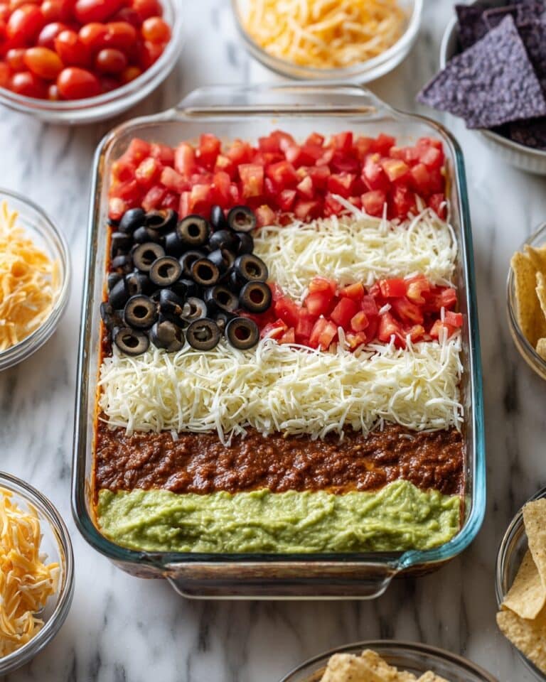 American Flag Layered Taco Dip Recipe