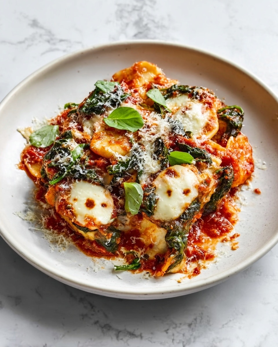 Easy Tomato Spinach Ravioli Bake Recipe - Recipe Image