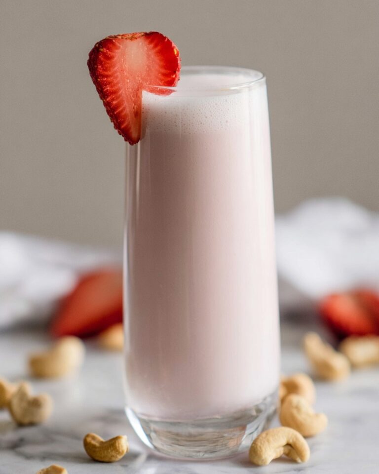 20 Minutes Kid Friendly Cashew Strawberry Milk Recipe
