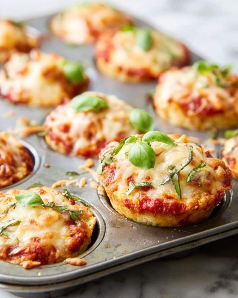 Mozzarella Stuffed Chicken Parmesan Meatloaf Muffins Recipe