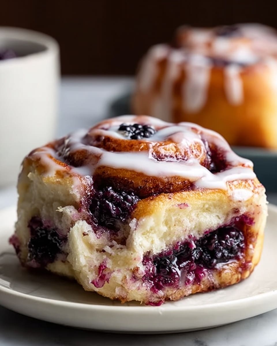 Blackberry Cinnamon Rolls with Cream Cheese Glaze Recipe - Recipe Image